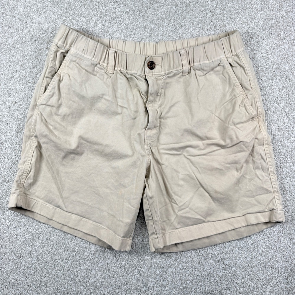 Bearbottom Chino Shorts Mens XL Tan Khaki 7 Inch Inseam Stretch Elastic Waist